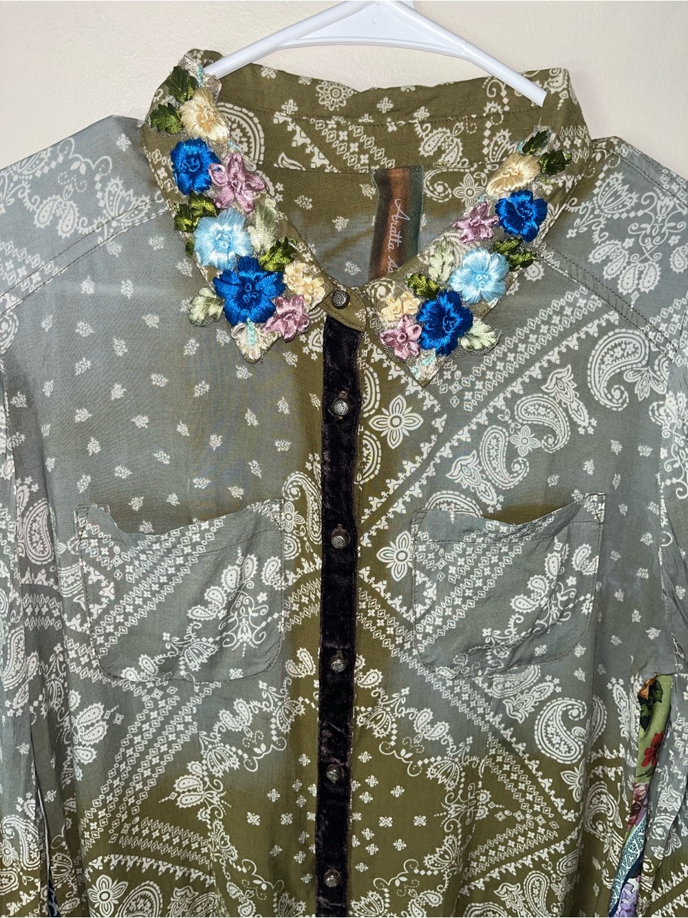 Aratta Silent Journey Womens Long Sleeve Multicolor Bohemian Blouse Size M? VGUC - Picture 4 of 9